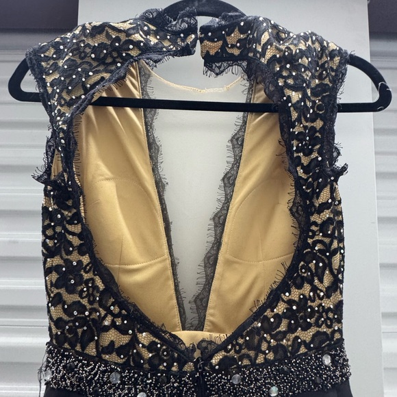 Rimini Couture Black & Gold Lace Open Back Evening Gown – Size 4 - Picture 9 of 12